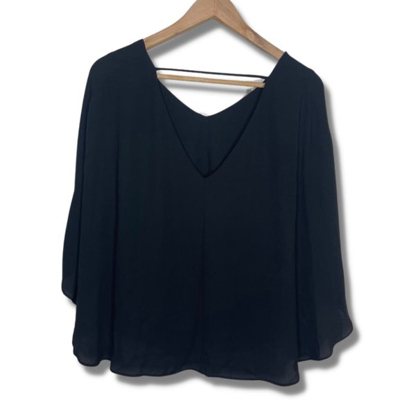 BCBG Max Azria Black Cape Blouse Size XXS - Picture 6 of 9